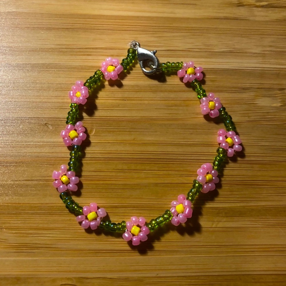 Spring Flower Beaded Bracelets